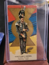 antique SWEET CAPORAL RARE Kinney TOBACCO CARD  Guard Royal Sweden 1886