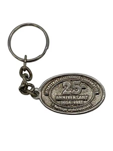 Vintage Interstate Electronics Corporation 25 Anniversary Key Chain 1956 Quarte - Picture 1 of 3