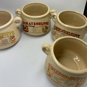 vintage Suppentasse Suppenschüssel mit Rezept Zwiebelsuppe