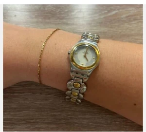 VINTAGE SWATCH WATCH TWO TONE SILVER GOLD LADIES IRONY - Picture 1 of 10