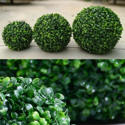 1x 2x Hanging Artificial Topiary Ball Basket Buxus Boxwood Tree Plant Grass BALL - Image 1 of 4