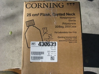 200 cada uno (1 estuche) Corning 430639 25cm2 Frasco con tapas ventiladas 200/Funda Foto 1 de 4