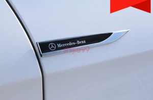 2pcs Auto Car Metal Knife Badge Emblem Decal Sticker For Mercedes Benz - Picture 1 of 5