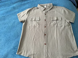 New Boys Button Down Shirt…Taupe color— short sleeve-XXL- Cotton blend - Picture 1 of 4
