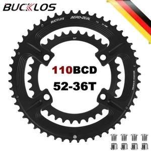 BUCKLOS 110 BCD 52-36T 4 Blots bici da corsa doppia lama 11 velocità per Shimano DE - Foto 1 di 5
