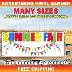 SUMMER FAIR Advertising Banner Vinyl Sign Sale Event Flea Market Garage Save - Picture 1 of 5