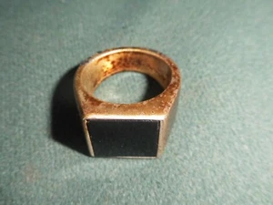 Ring mit schwarzem Stein, Silber 925,D 16mm.,Gewicht 14gr. - Bild 1 von 4