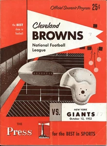 OCT 12, 1952 CLEVELAND BROWNS vs NEW YORK GIANTS ORIGINAL FOOTBALL PROGRAM - Bild 1 von 1