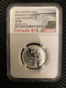 2016 Canada S$20 Batman V Superman NGC Certified SP69 Early Releases - Picture 1 of 2