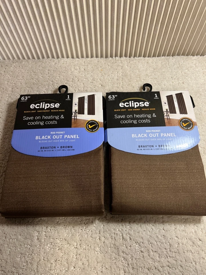 2 Eclipse Blackout curtains 63'' - Image 1 of 1