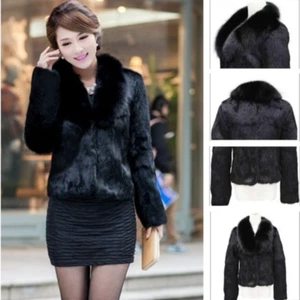 Lady Faux Fur Short Coat Slim Fit Jacket Open Front Outerwear Winter Warm Tops - Picture 1 of 13