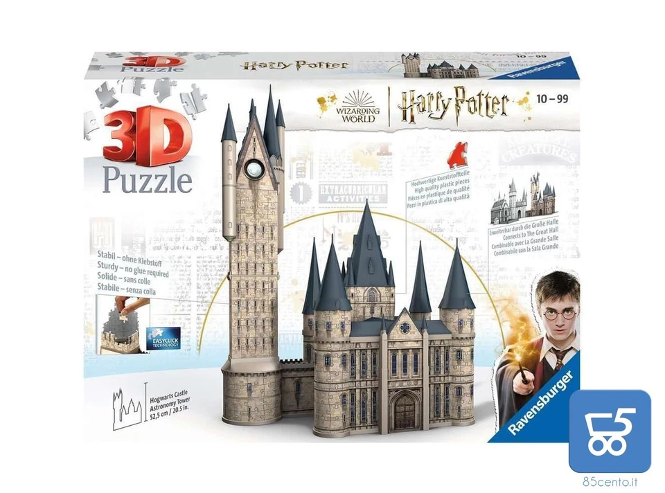 3D Puzzle Ravensburger Castello Torre Astronomia di Hogwarts Harry Potter 615 pz - Immagine 1 di 4