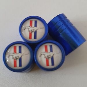 MUSTANG non Stick Dust Valve caps Universal fitting Blue 50% OFF RRP £9.99