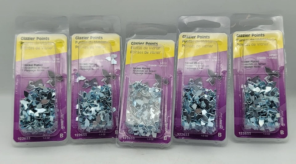 (5 Packs) Hillman Large Glazier Points Nickel Plated No. 122633 - Image 1 of 4