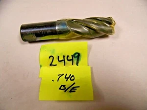 .740 DIA 4FL CARBIDE BORING ENDMILL 4.0 OAL (ITEM #2449) - Picture 1 of 1