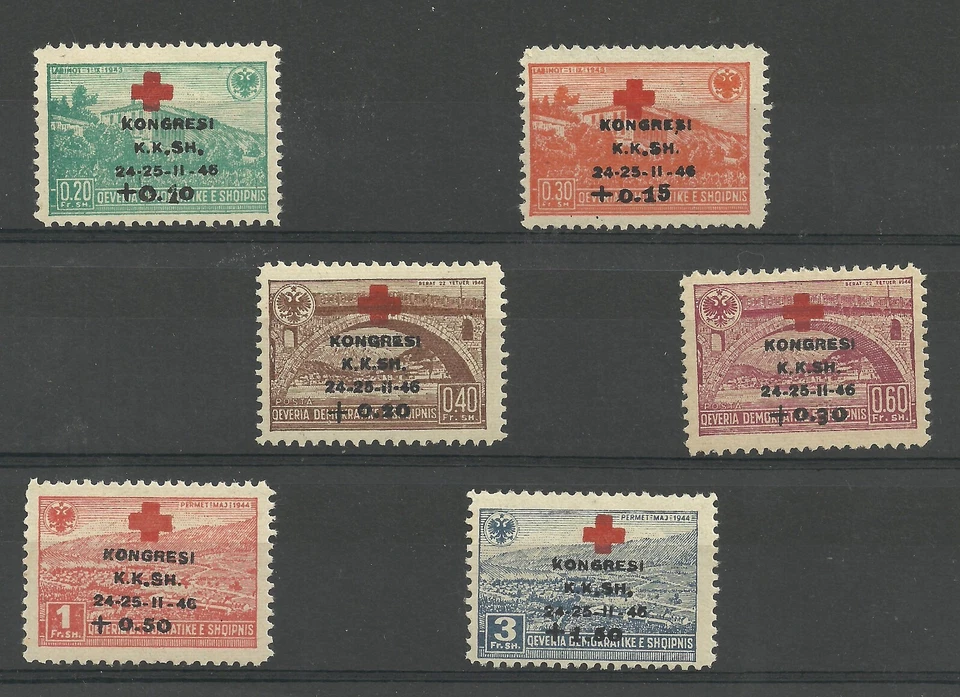 Albania Albanien Albanie 1946 MiNr 385-390 MNH** Red Cross - Image 1 of 1