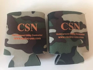 Camo CSN Underground Utility Contractor Logo Soda Can Koozie Coozie Insulator - Picture 1 of 5