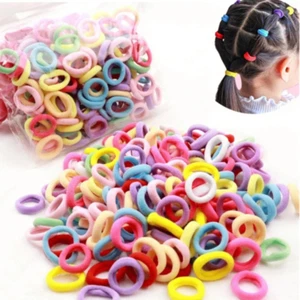 100Pcs Girls Elastic Hair Bands Colorful Nylon Small Headband for Kids Children - Picture 1 of 6