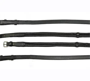 FSS HYBRID PADDED Reins Hand Stops NAPPA WRAPPED Notch SOFT Flexible Dressage - Picture 1 of 2