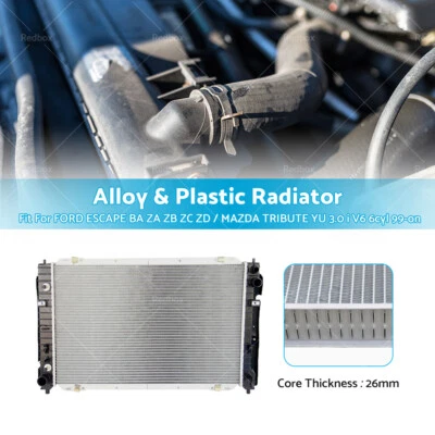 RADIATOR FITS FORD ESCAPE BA ZA ZB ZC ZD / MAZDA TRIBUTE YU 3.0 i V6 6cyl 99-on - image 1 of 4