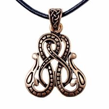 Amulett Midgard Wikinger Kette Mittelalter Schlange Anhänger Bronze/Versilbert