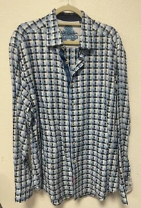MEN’S ROBERT GRAHAM 100% COTTON BLUE LONG SLEEVE SHIRT SIZE 2XL/2TG - Picture 1 of 6