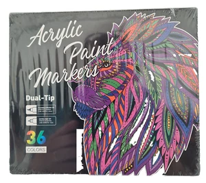Dual Tip Markers High Quality NonToxic Acrylic Paint Pens 36 Colours -Sealed New - Picture 1 of 4
