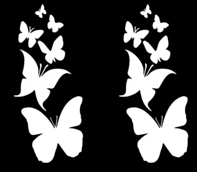 Butterfly Family Decal - Two 7" White Vinyl Decal Car Truck RV SUV Windows - Image 1 of 3