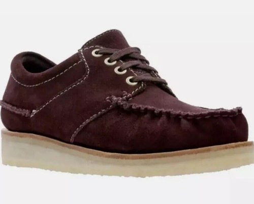 Scarpe Oxford Clarks Wallace da uomo originali in camoscio bordeaux stringate UK 7 G EU 41.