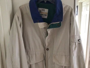 Men’s London Fog Windbreaker Long Sleeve Tan Zipper Inside Pocket Jacket Size L - Picture 1 of 10