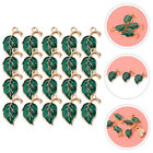 20pcs Green Leaf Charms for Necklace Bracelet Making