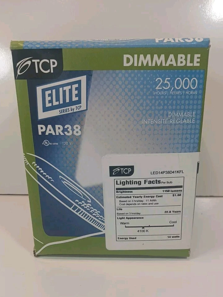 14W PAR38 LED Light Bulb Dimmable Lightning Fixture - TCP-LED14P38D41KFLB - Image 1 of 4