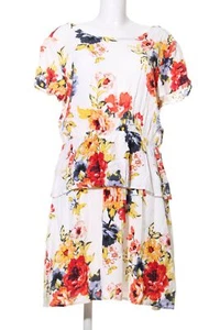 VILA Vestido de manga corta Mujeres Talla EU 40 blanco-rojo-naranja claro - Imagen 1 de 5