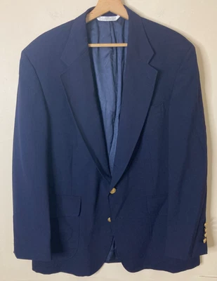 Vintage Lands’ End Navy Blazer 2-Button Made in USA Gold Anchor Buttons 90s 40R - Image 1 of 4