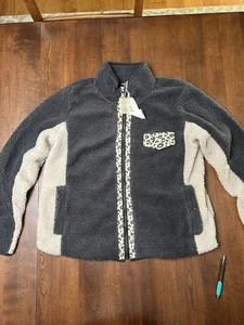 Woman’s Mystree Size Medium Full Zipper Fleece Jacket Grey NWT - Picture 1 of 8
