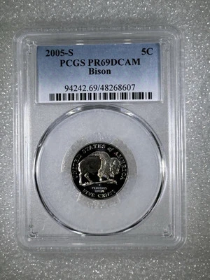 2005 S 5C Bison Jefferson Nickel PCGS PR69DCAM - Image 1 of 2