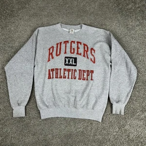 VTG Rutgers Athletic Dept Sweatshirt Mens L NCAA College Crewneck Pullover USA - Picture 1 of 9