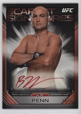 2016 Topps UFC Knockout Scarlet Signatures /25 BJ Penn #SSA-BP Auto - Image 1 of 2