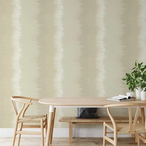 Beige Striped Wallpaper Wallquest Abstract Modern Acrylic Coated Contemporary - Picture 1 of 6