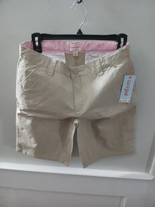 Cat & Jack Girls Sz  18 Khaki Chino Uniform Shorts Stretch, Pockets - Picture 1 of 3