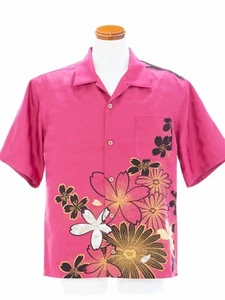 HAWAIIAN ALOHA SHIRT AH100399 JAPANESE VINTAGE KIMONO REVIVES , men's XL - Picture 1 of 9