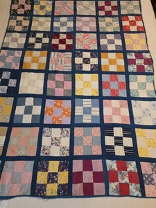 Vintage Quilt Topper Schoß Doppelbett handgenäht 43"×66" Bauernhaus Cabincore Cottagecore - Bild 1 von 10
