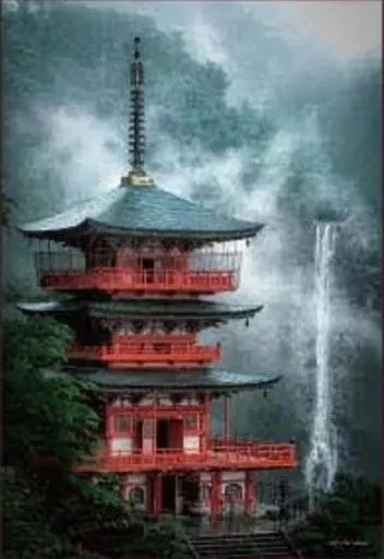 Puzzle Misty Nachi Falls and Threestory Pagoda (Wakayama) Compact Piece Jigsaw - Image 1 of 1