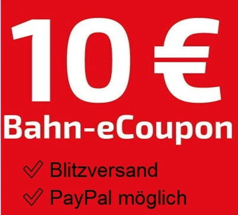 10€ Deutsche Bahn eCoupon DB Code Gutschein Rabatt ⚡ Blitzversand wenige Minuten - Bild 1 von 1