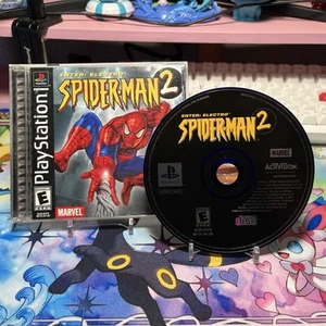 Spider-Man 2 Enter Electro (Sony PlayStation 1, 2001) CIB PS1 con tarjeta de registro probada - Imagen 1 de 7