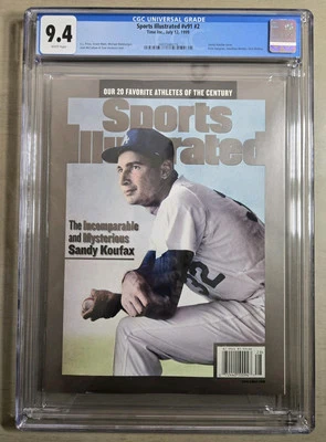 Sandy Koufax NM Cgc 9.4 Graded Magazine Dodgers July 1999 Sports Illustrated Vtg - Image 1 of 2