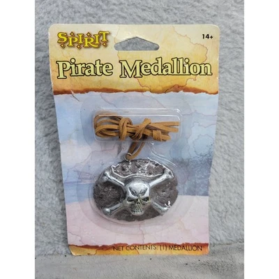 Espíritu Halloween Pirata Medallón Collar Calavera Huesos Cruzados Disfraz Accesorio Foto 1 de 2