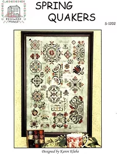 SPRING QUAKERS SAMPLER CHART-ROSEWOOD MANOR-KAREN KLUBA - Picture 1 of 1