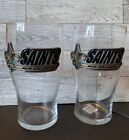 Set Of 2 New Orleans Glass Beer Cup w/Enameled Metal Emblem 16 oz