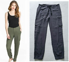 LILLA P "perfect leisure travel" modern minimalist cargo pants + tie $178 us-8